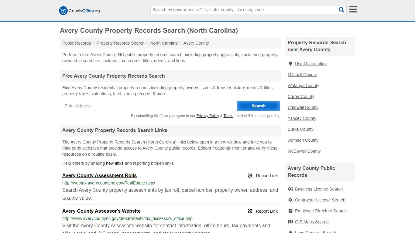 Avery County Property Records Search (North Carolina) - County Office